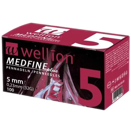 WELLION MEDFINE PLUS JEHLY PRO INZULÍNOVÁ PERA JEHLY PRO VŠECHNA INZULÍNOVÁ PERA, VEL. 32G X 5 MM
