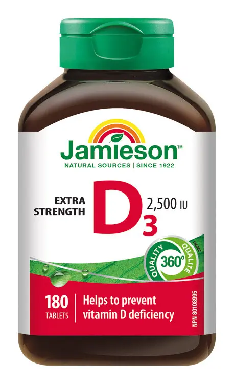 Jamieson Vitamín D3 2500 IU 180tbl.