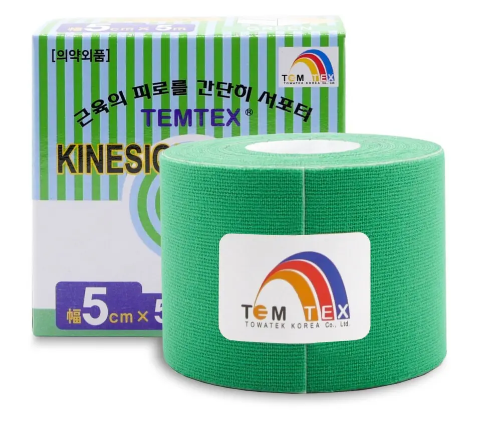 TEMTEX Kinesiology tape zelená 5cmx5m