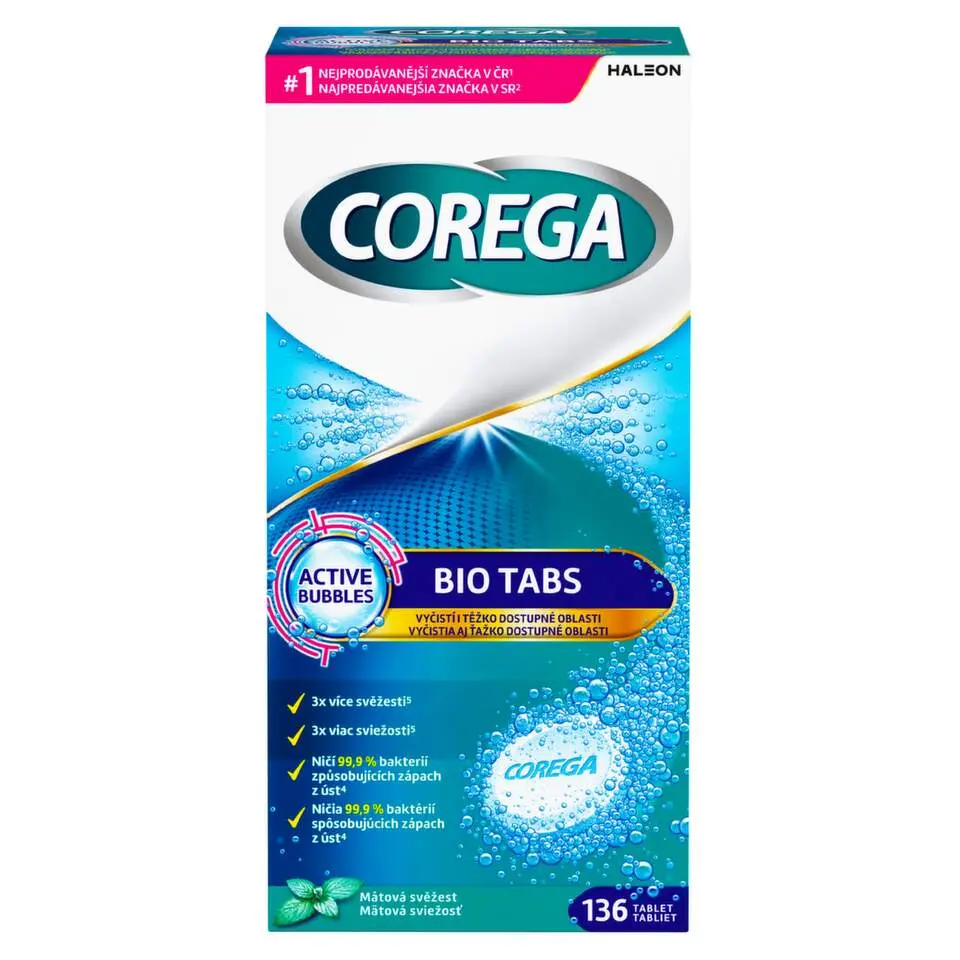 Corega Bio Tabs čisticí tablety 136ks
