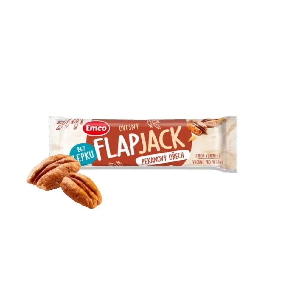 Emco Flapjack - ovesná tyčinka - pekanový ořech a javorový sirup, 45 g