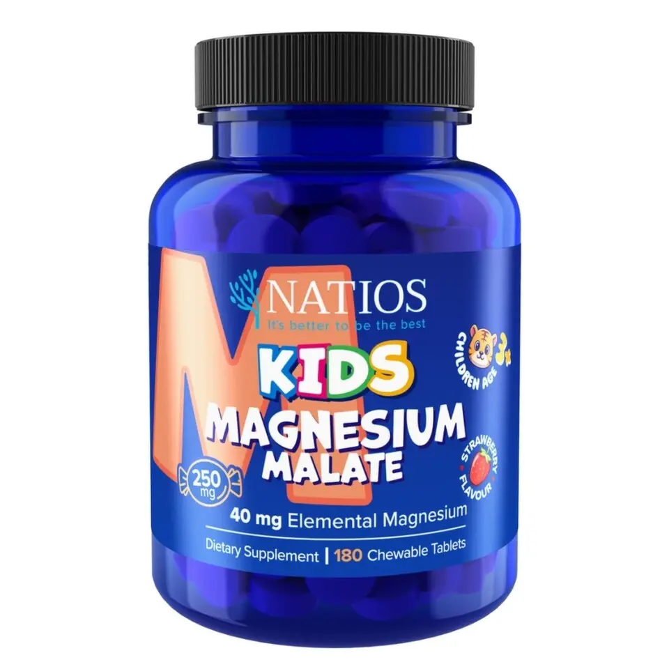 Natios Kids Magnesium Malate 250 mg jahoda 180 cucacích tablet