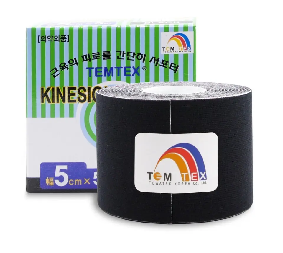 TEMTEX Kinesiology tape černá 5cmx5m