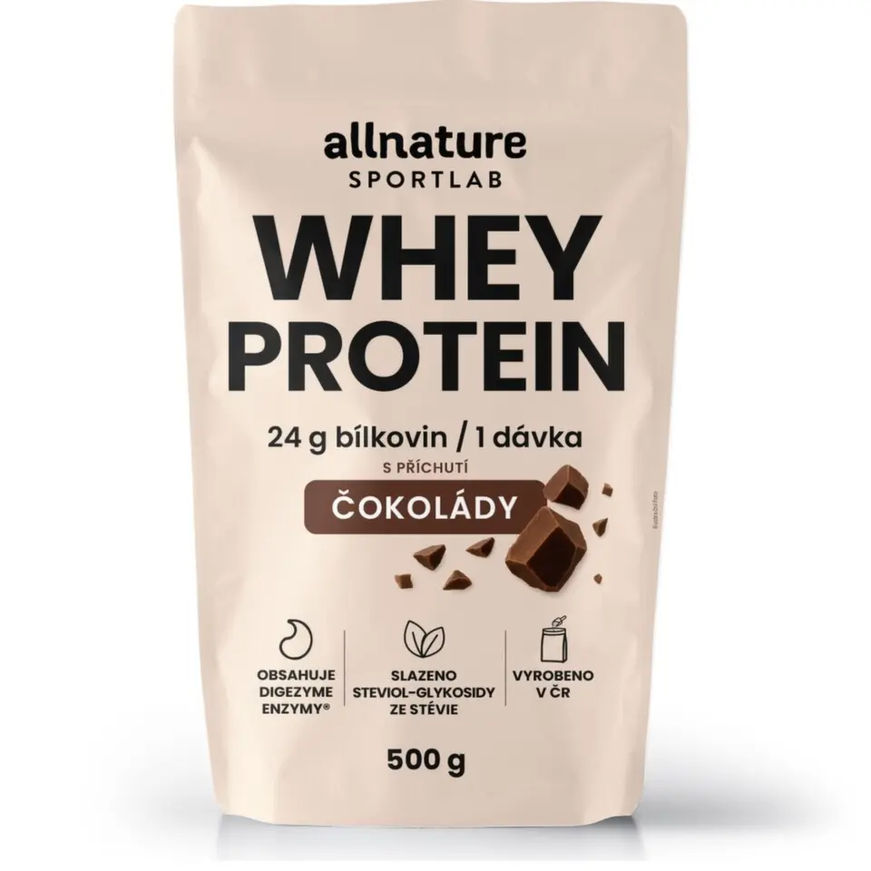 Allnature Sportlab WHEY protein s příchutí čokolády 500 g