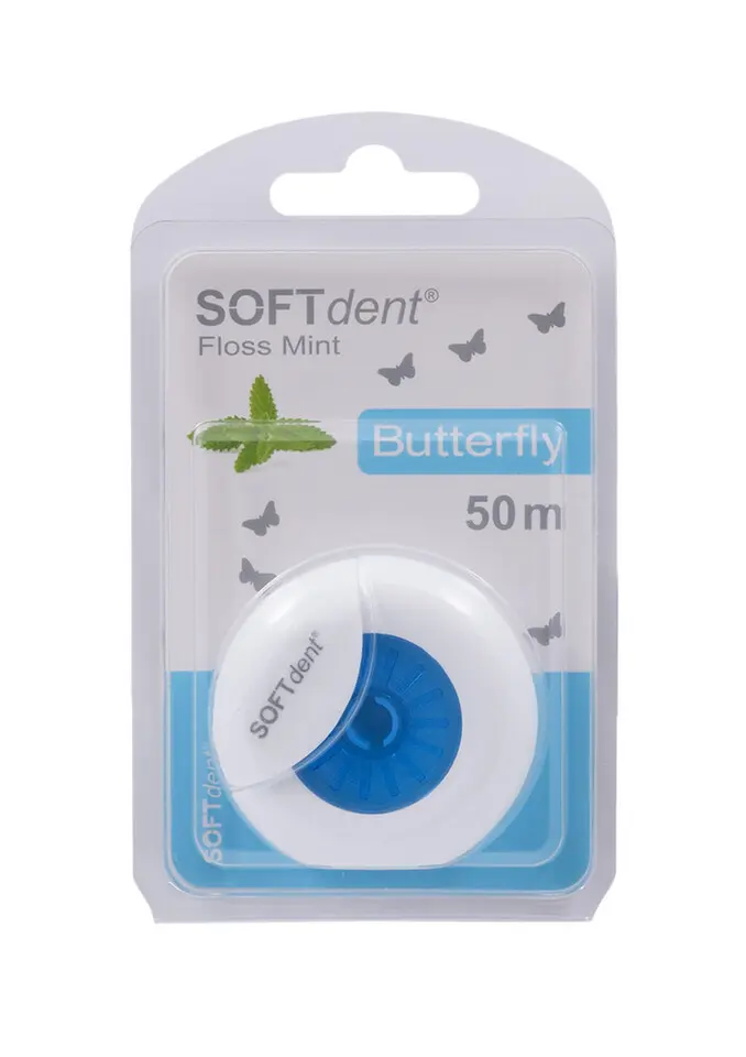 SOFTdent Butterfly dentální nit s mátou 50m 1ks