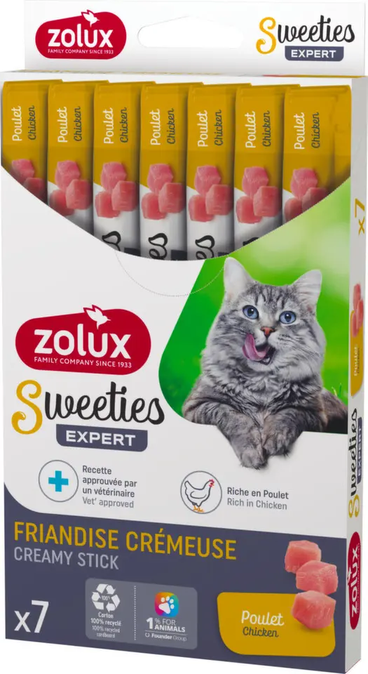 Pochoutka kočka SWEETIES kuře 7ks Zolux + Množstevní sleva
