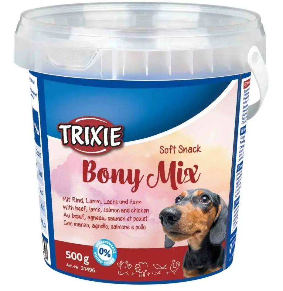 Trixie Soft Snack Bony Mix Hověz, Jehněč,losos 500g Tr