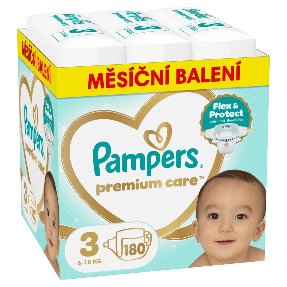 Pampers Pleny Premium Care, 6–10 kg, vel. 3 180 ks