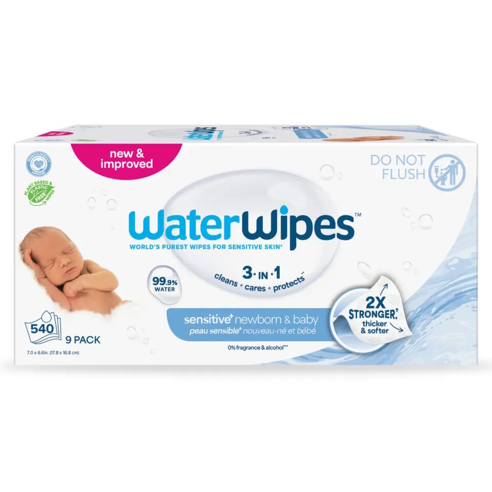 9X WATERWIPES Ubrousky vlhčené Newborn&Baby 3in1 60 ks (540 ks)