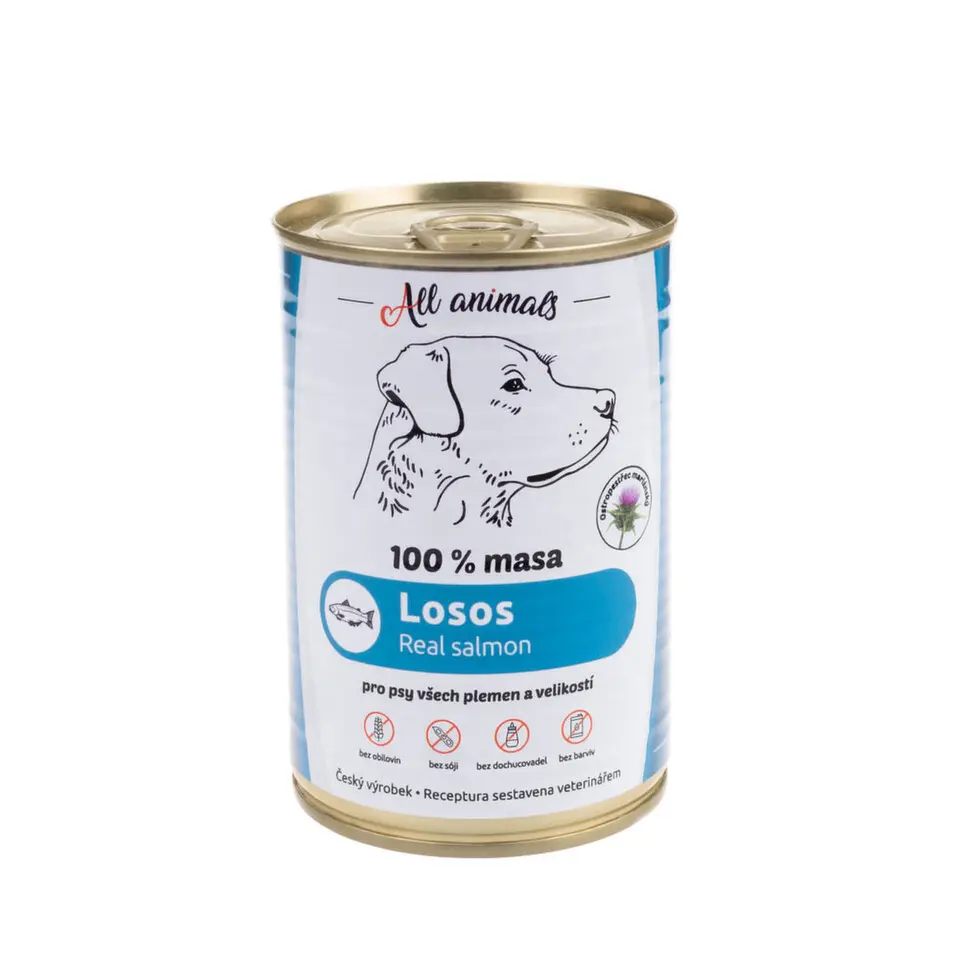 All Animals DOG konzerva Losos mletý 400g