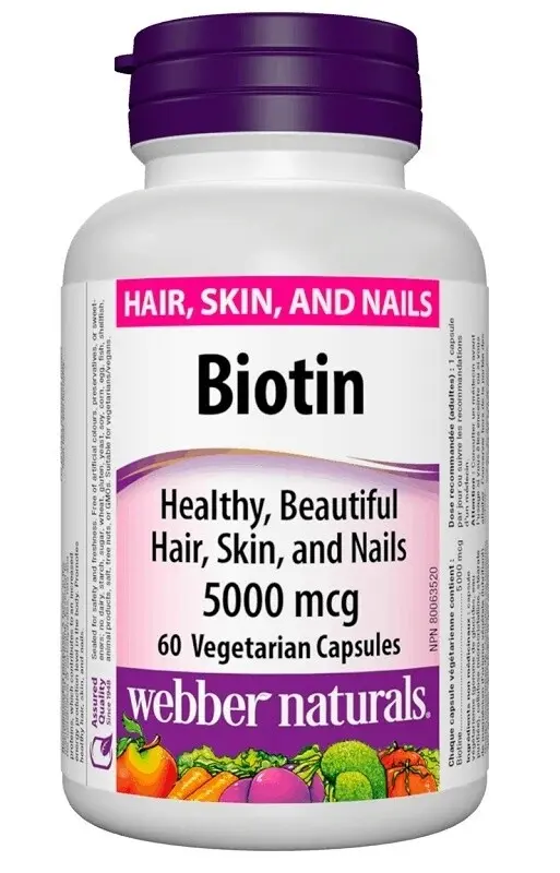 Webber Naturals Biotin 5000mcg cps.60