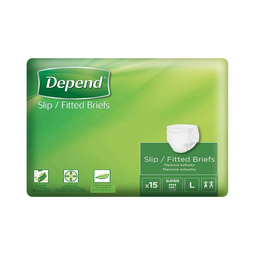 Depend Slip Super inkontinenční kalhotky vel.L 15ks