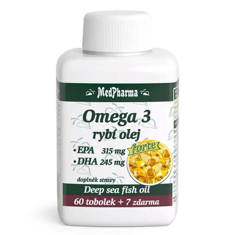 MedPharma Omega 3 rybí olej Forte, 67 kapslí