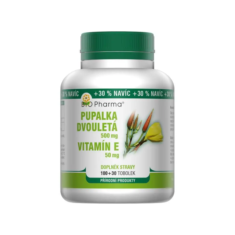 BIO-Pharma Pupalka dvouletá 500mg Vitamin E 50mg tob.100+30