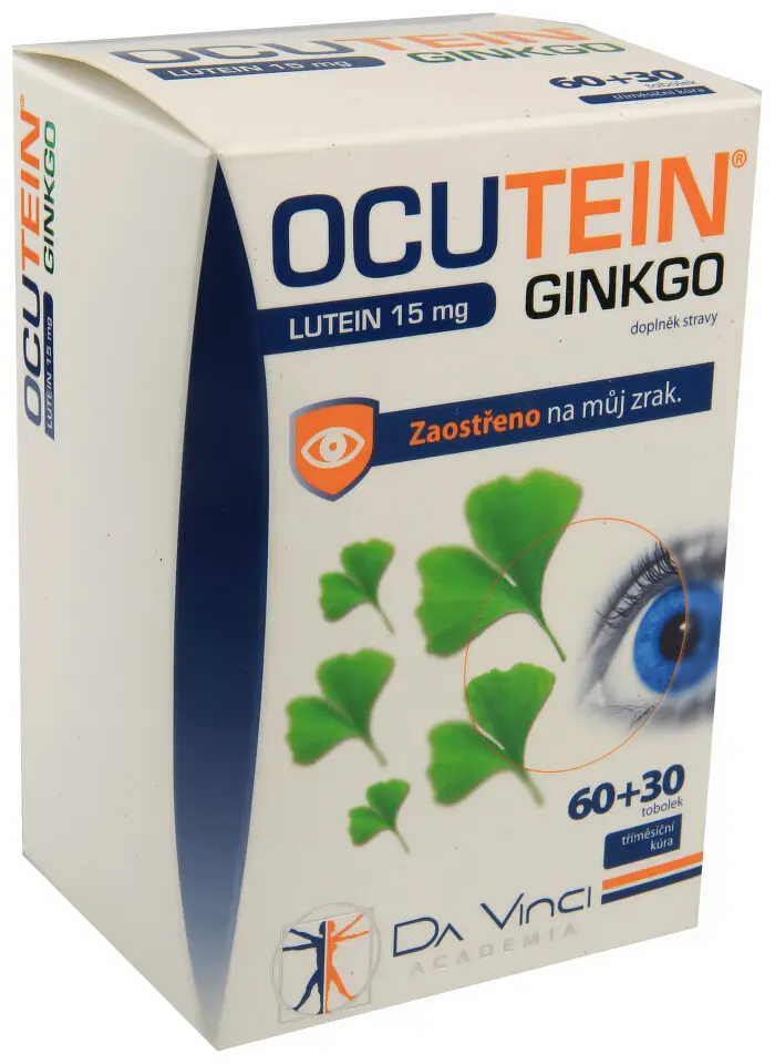 Da Vinci Ocutein Ginkgo Lutein 15 mg 60 tobolek + 30 tablet