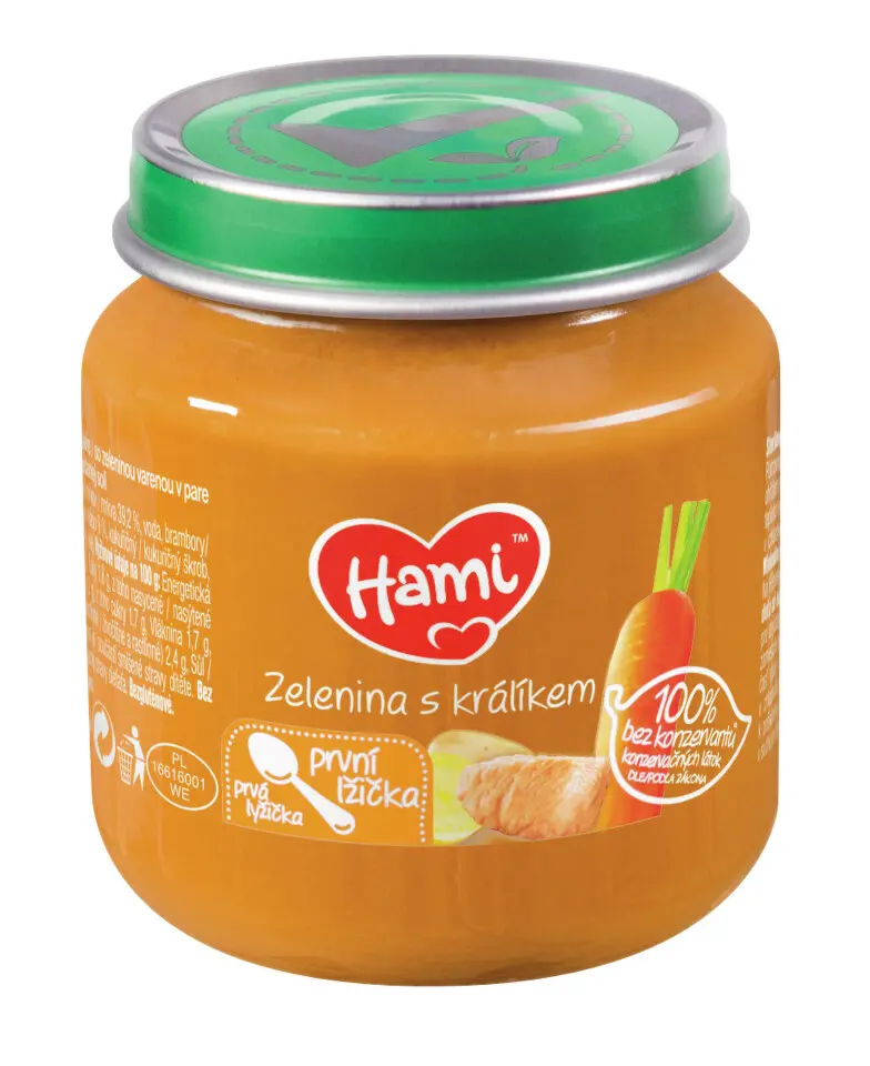 Hami masozeleninový příkrm zelenina s králíkem první lžička 125 g
