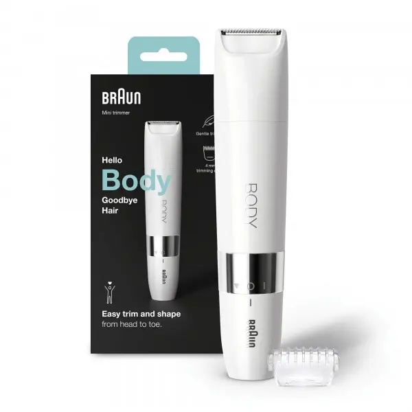 Mini zastřihovač chloupků na těle Braun BS1000 Mini - bílý (10as480311) + dárek zdarma