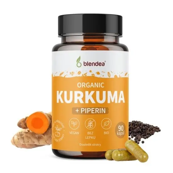 Blendea Kurkuma a Piperin BIO Organic 90 kapslí