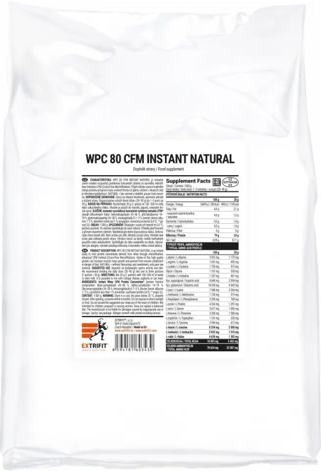 Extrifit WPC 80 CFM Instant natural 1000g sáček