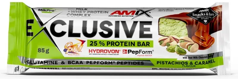 AMIX Exclusive Protein Bar, Pistachios Caramel, 85g