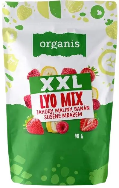 ORGANIS Sušené jahody, maliny a banán XXL 90 g