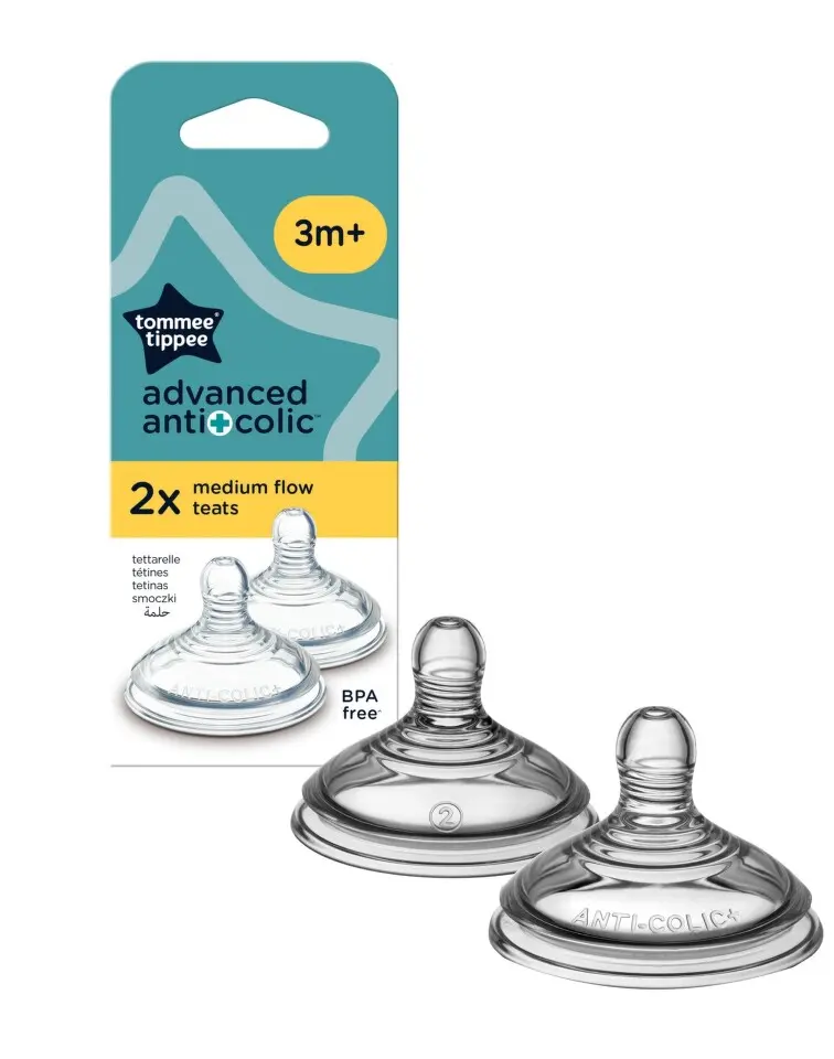 Tommee Tippee Náhradní savičky C2N ANTI-COLIC střední průtok 2ks 3m+