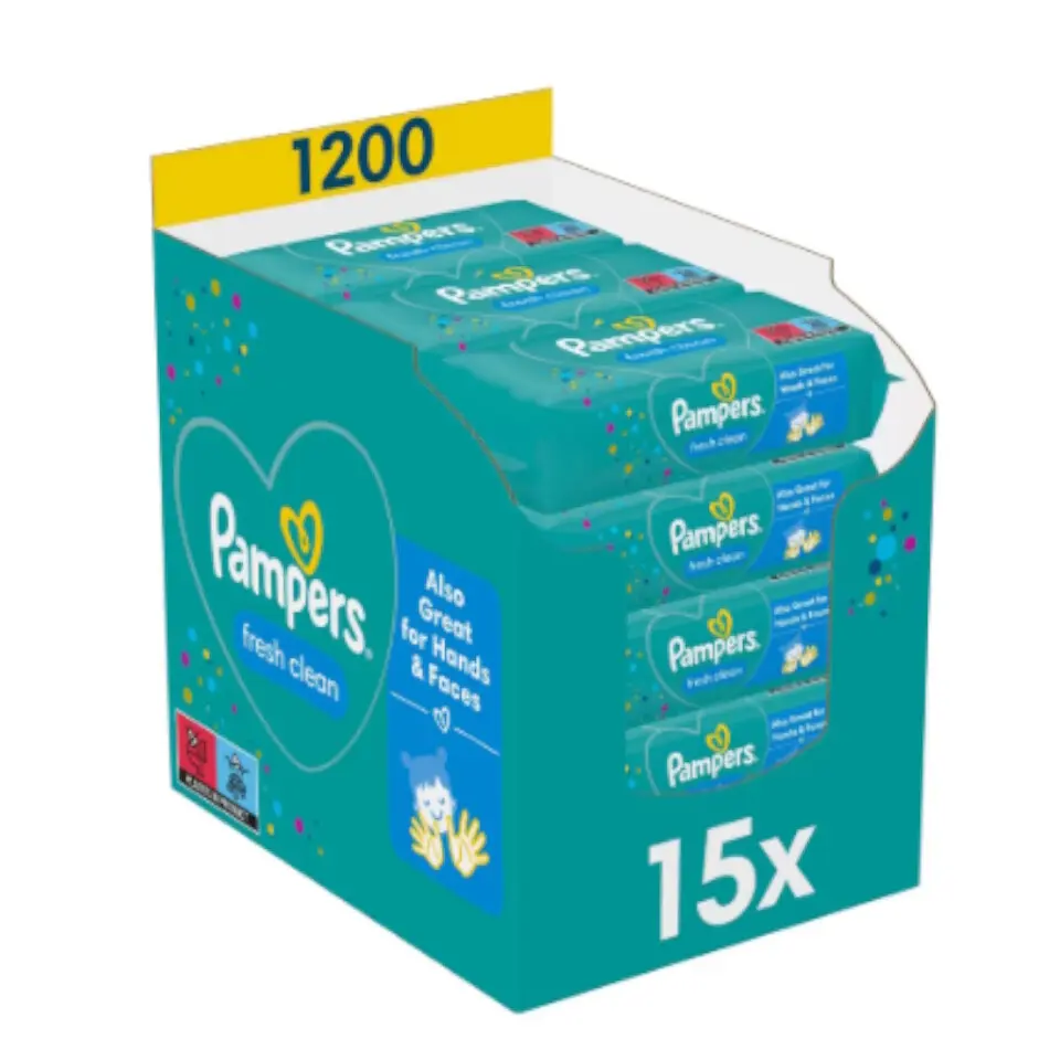 Pampers Fresh Clean čisticí ubrousky 15x80ks