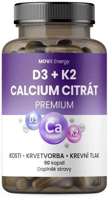 MOVit D3+K2 Calcium citrát Premium cps.90
