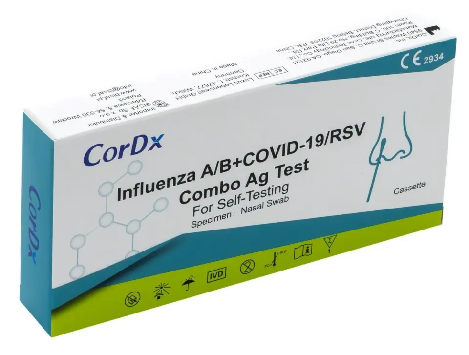 CorDx 4v1 kombinovaný test Covid-19/Chřipka A+B/ RS virus 1 ks