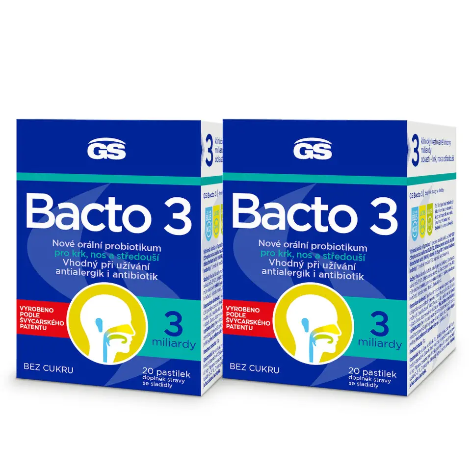 GS Bacto 3 pastilek 20 - balení 2 ks