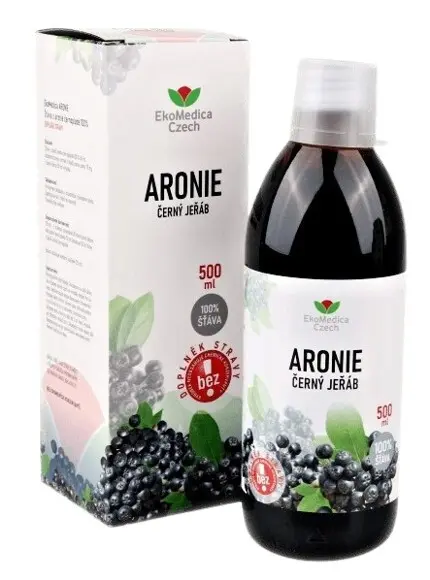Aronie Černý jeřáb 100% šťáva 500ml EkoMedica
