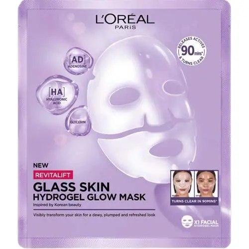 LORÉAL Revitalift Glass Skin hydrogelová maska 25g