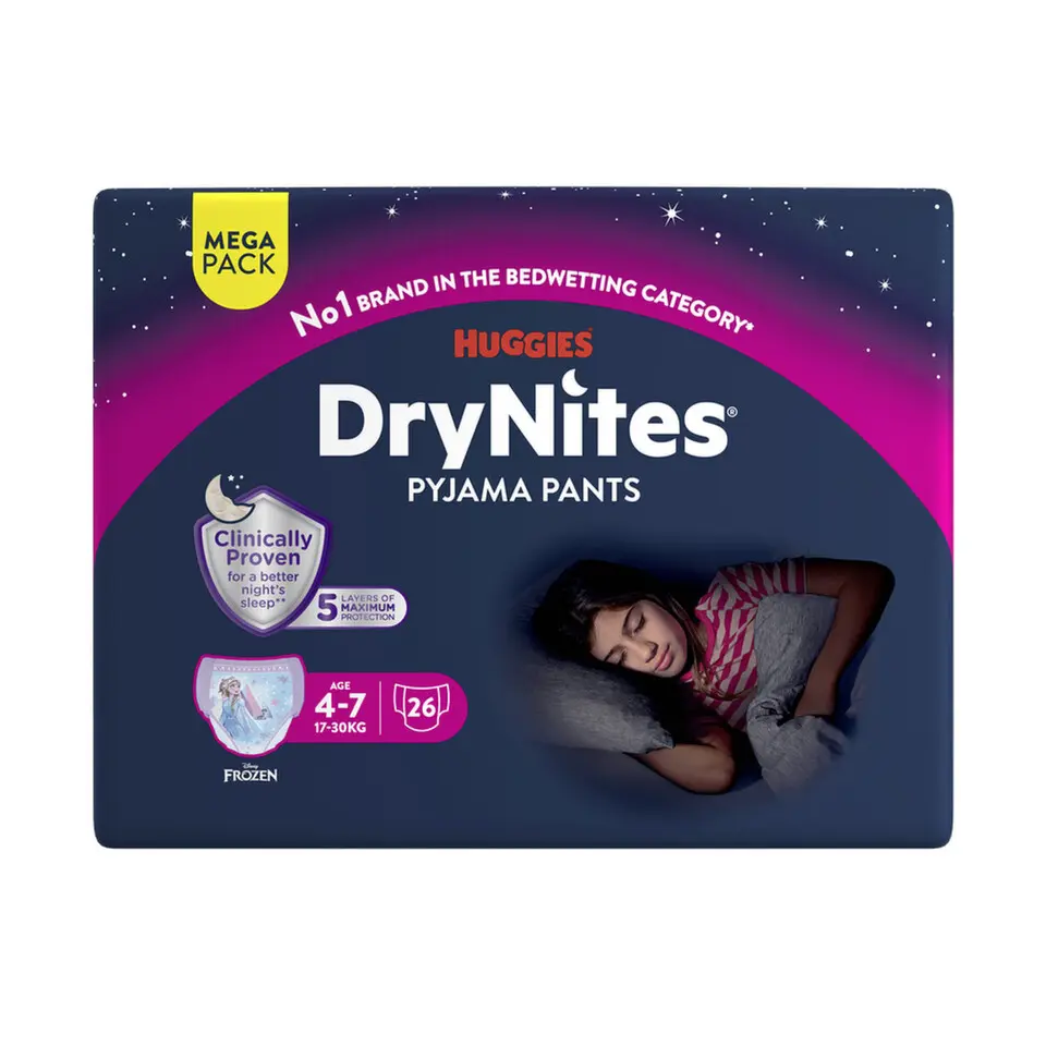 DryNites natah.kalh.dív.MEGA 4-7let/17-30kg/26ks