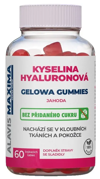 Alavis Maxima Kyselina hyaluronová gelowa gummies jahoda 60 žvýkacích tablet