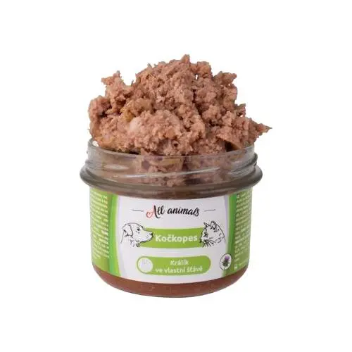 All Animals kočkopes sklo Králík ve vlastní šťávě 200g
