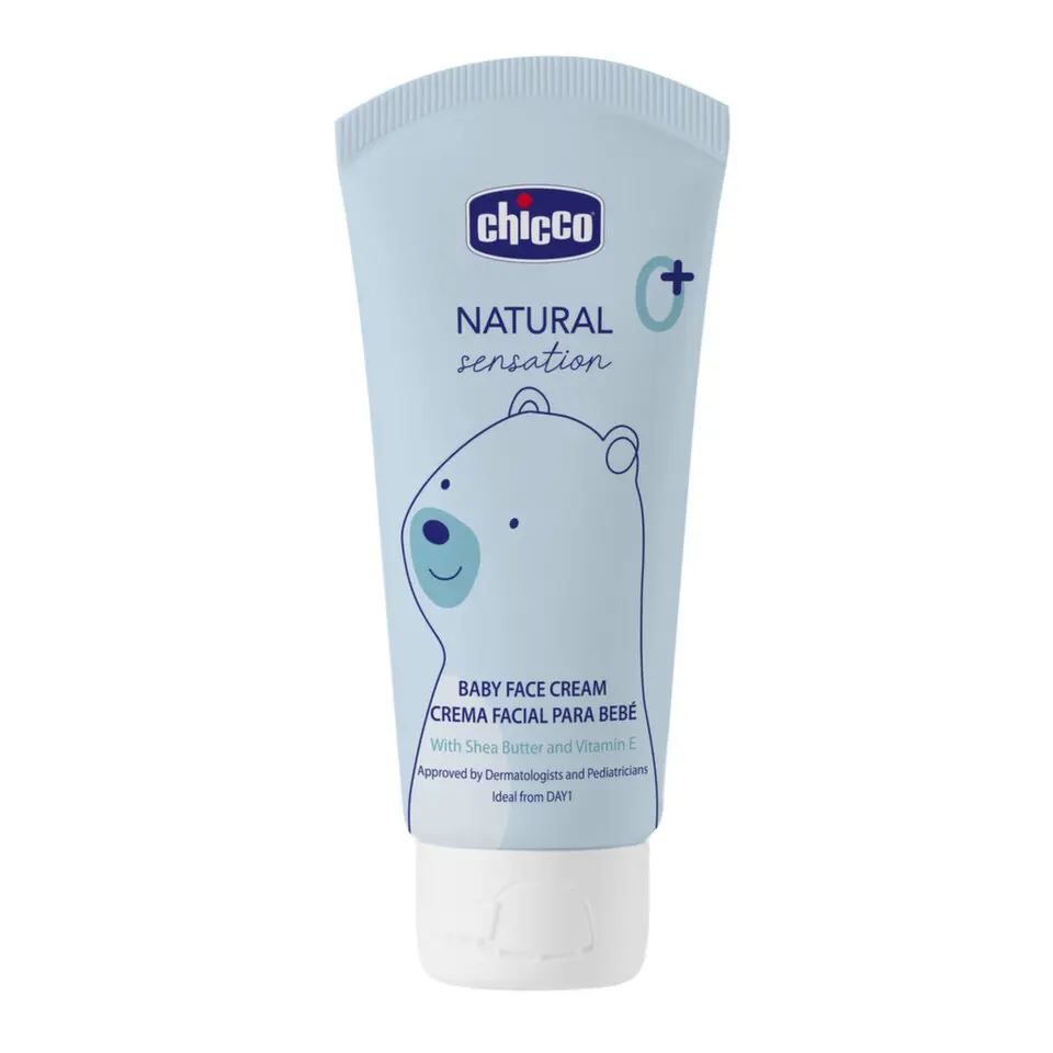 CHICCO Krém na dětskou tvář s bambuckým máslem a vitamínem E Natural Sensation 50ml, 0m+