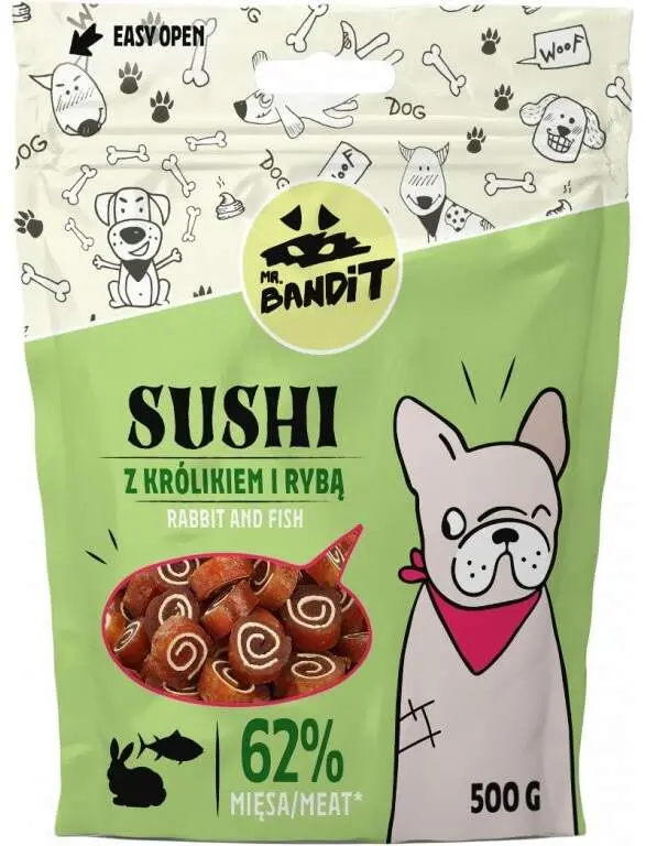 Vetexpert Mr.bandit pochoutka sushi králík a ryba 500g