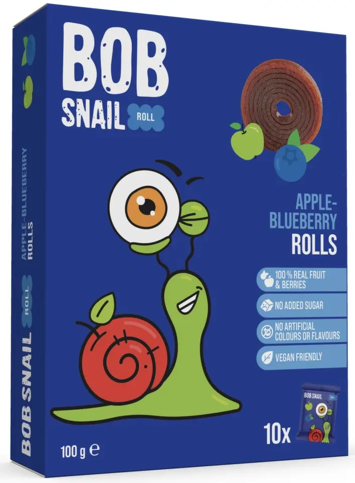Šnek BOB ovocná rolka jablko-borůvka 10x10g