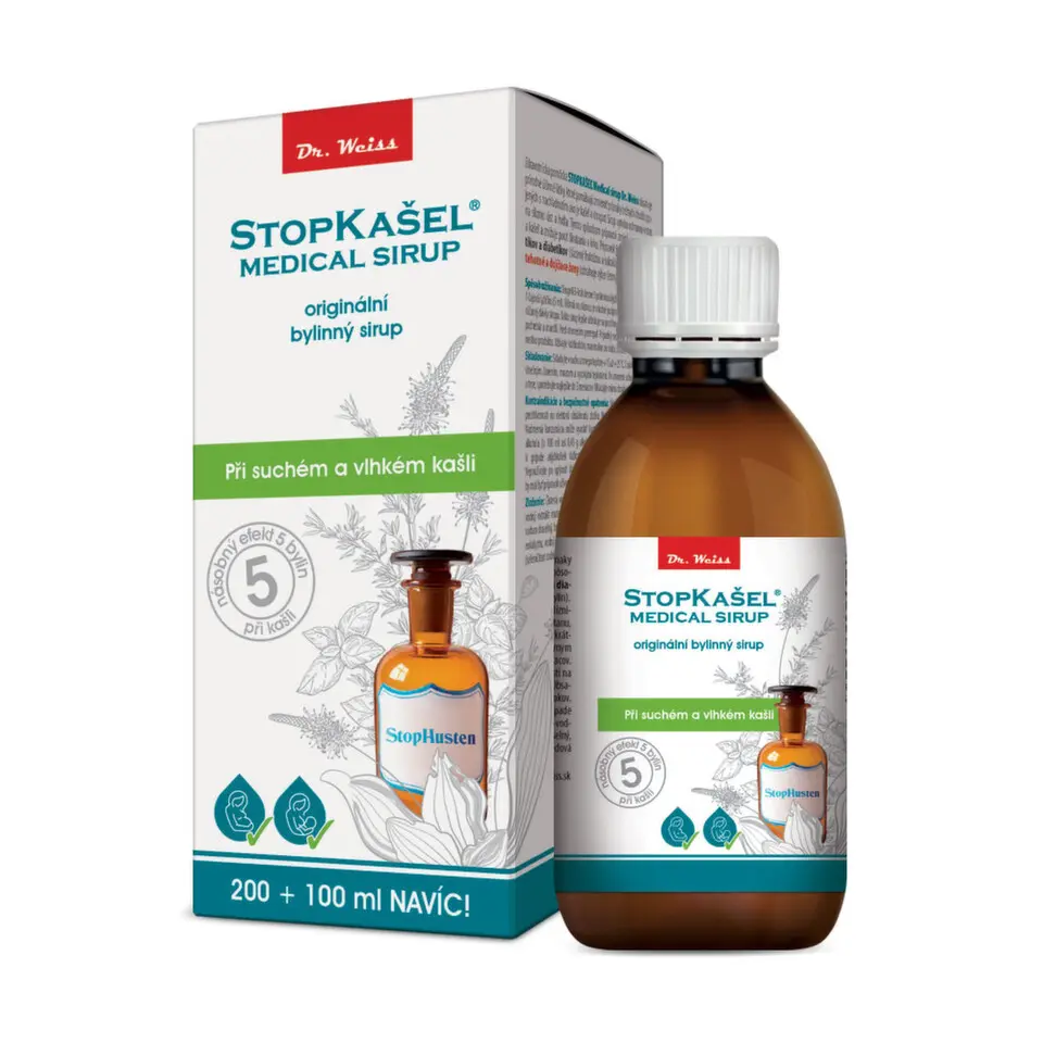 STOPKAŠEL Medical sirup Dr. Weiss 200+100ml NAVÍC