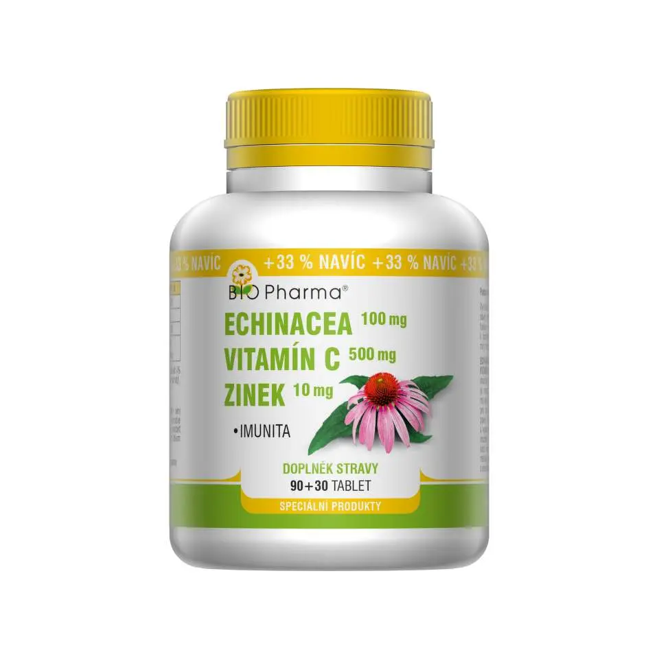 Echinacea 100mg + Vitamin C 500mg + Zinek 10mg 90+30 tablet