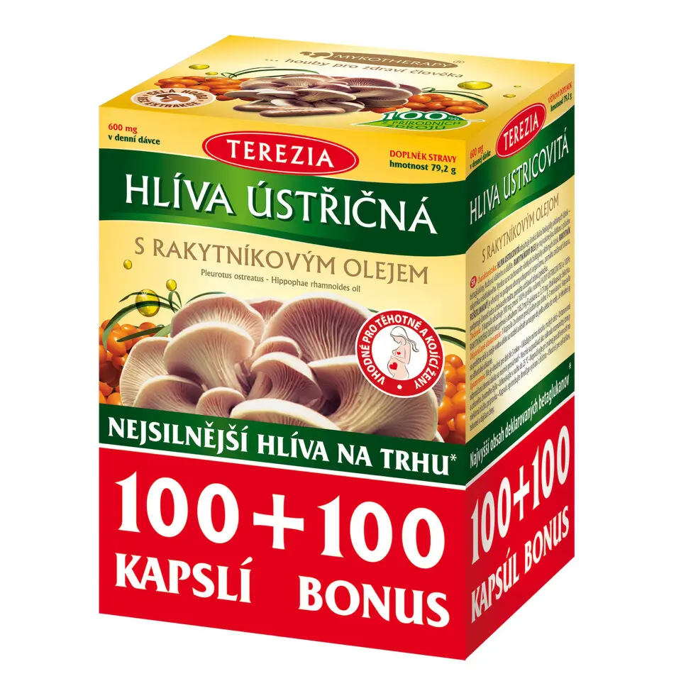 Terezia Company Hlíva ústřičná s rakytníkovým olejem 100+100 kapslí
