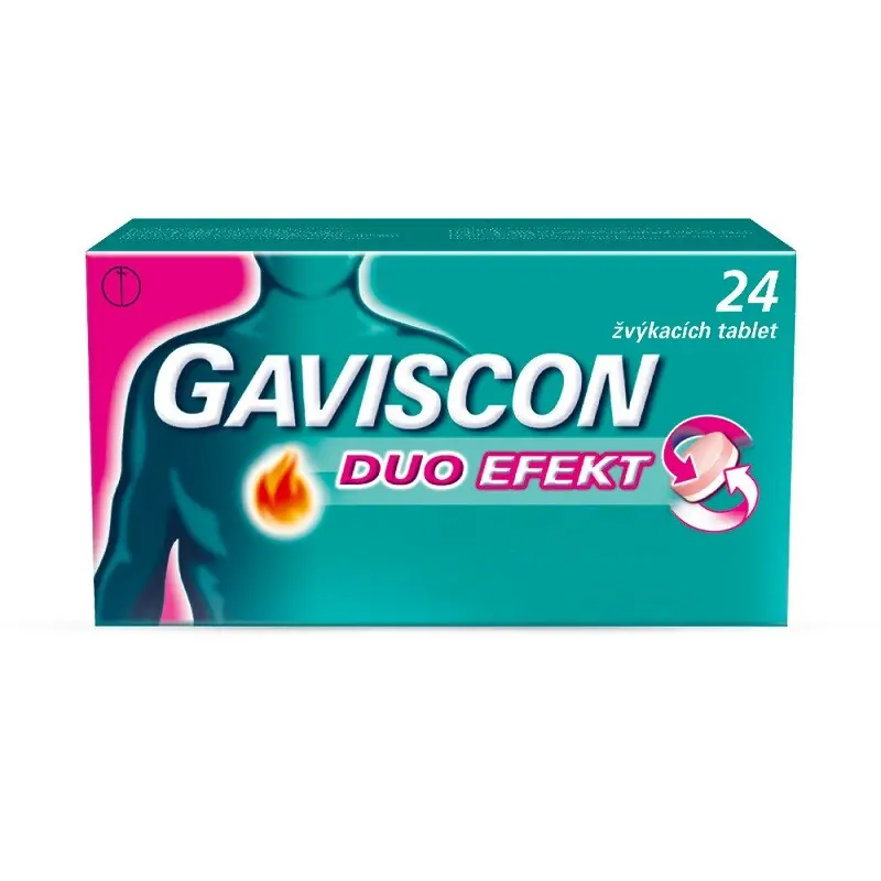 GAVISCON DUO EFEKT 250MG/106,5MG/187,5MG TBL MND 24