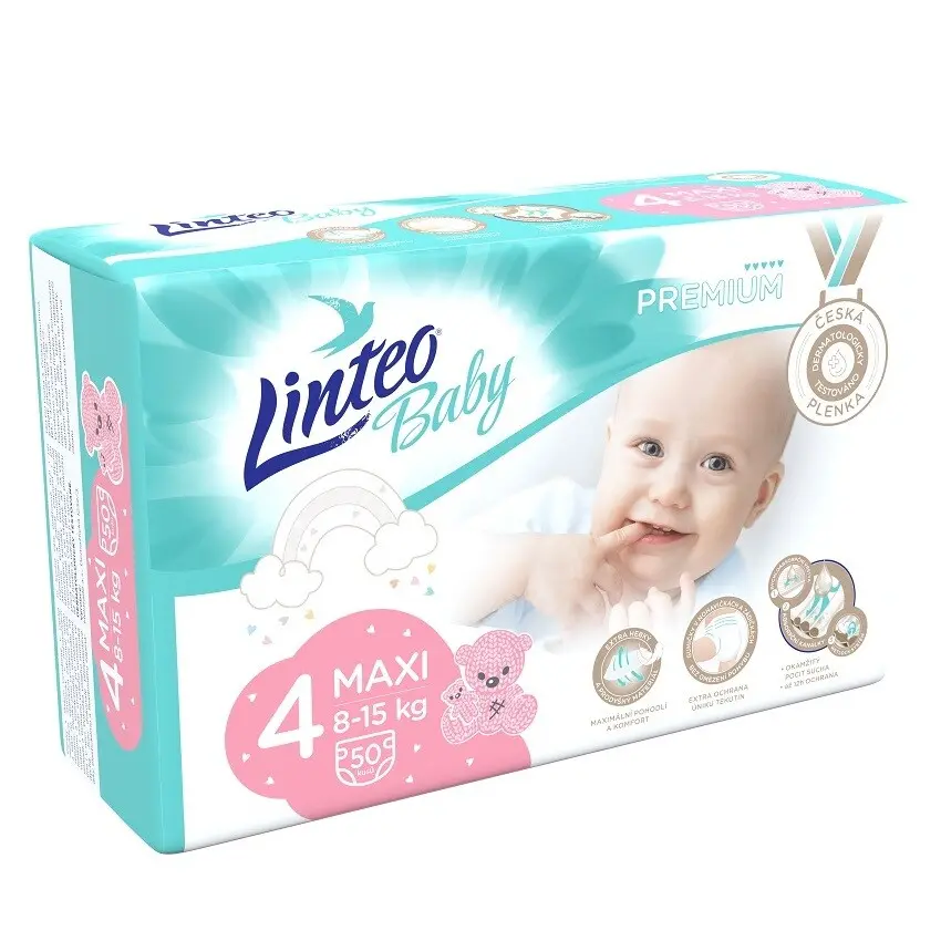 Linteo Baby Dětské plenky PREMIUM MAXI 8-15kg 50ks