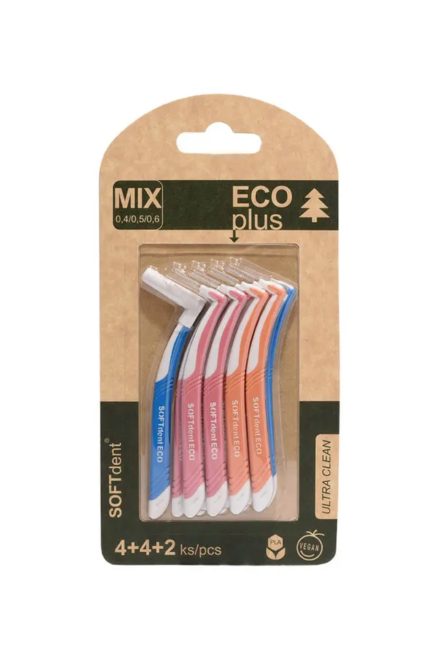 SOFTdent ECO mezizubní kartáček zahnutý MIX 10ks