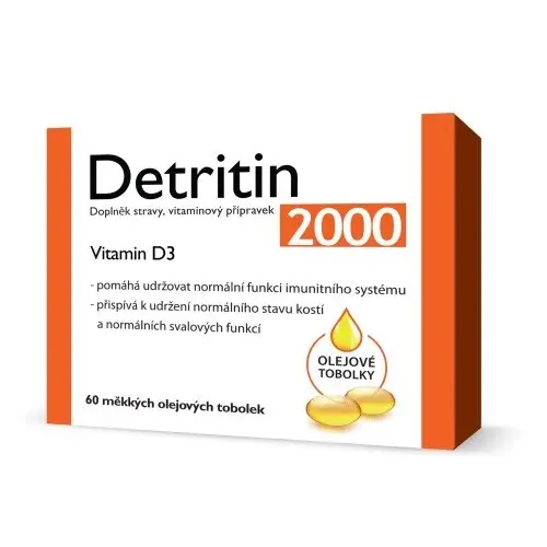 DETRITIN Vitamin D3 2000 IU 60 měkkých tobolek