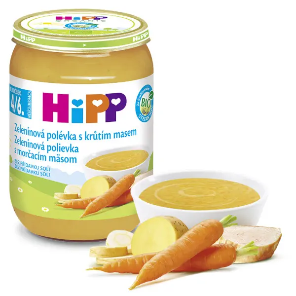 HiPP BIO Zeleninová polévka s krůtím masem - nová receptura