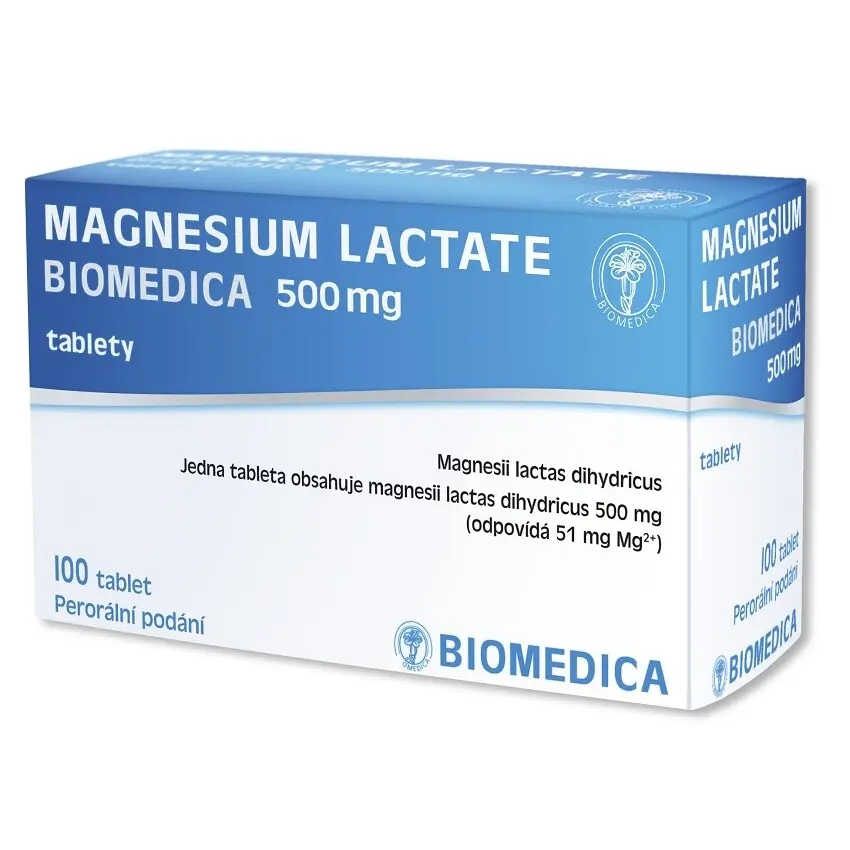 Magnesium lactate Biomedic.500mg tbl.nob.100x500mg