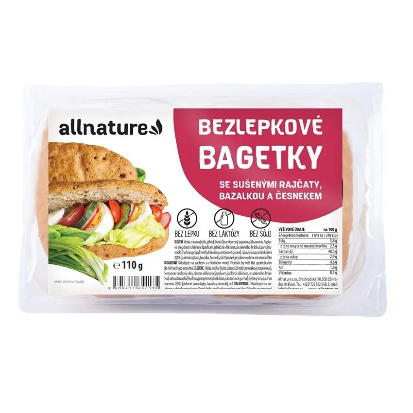 Allnature Bezlep.bagetky suš.rajč.bazal.česn.110g