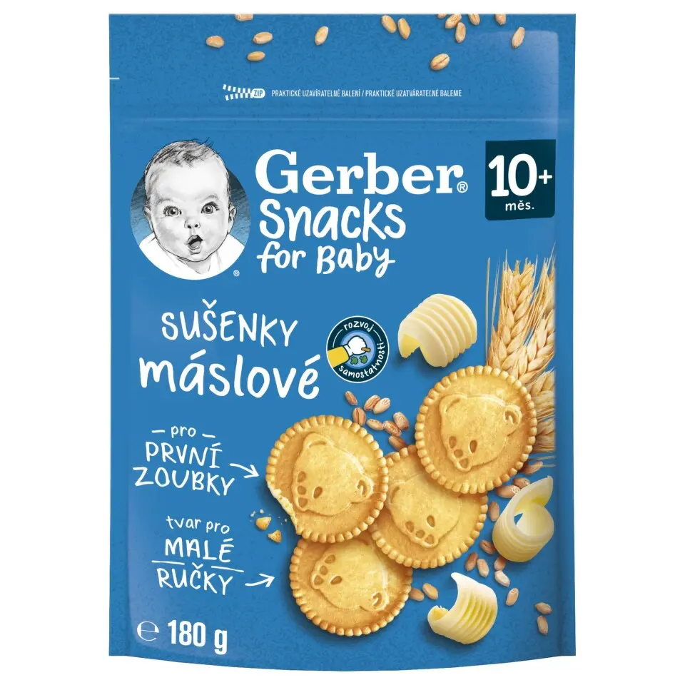 Gerber Snacks máslové sušenky 180g 10M
