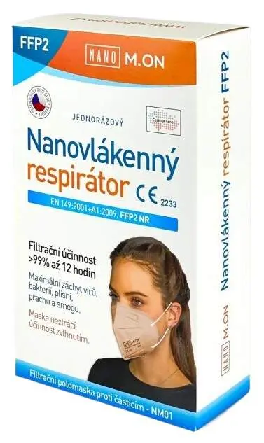 Nano M.ON Český antivirový nanorespirátor FFP2 Tělová 10 ks